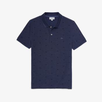 Lacoste Micro Print Polo Shirt - Polo Pánské Blankyt / Tmavě Blankyt Blankyt | CZ-aMW47c